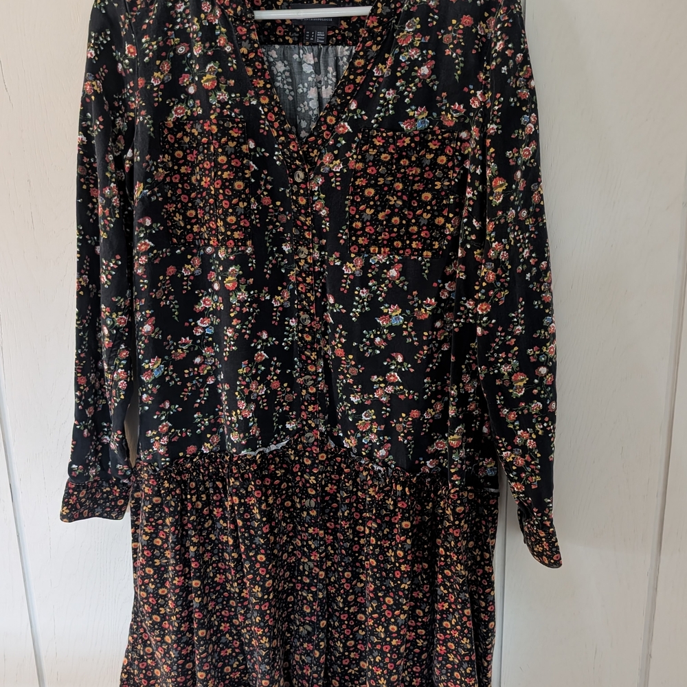 Anthropologie Multicolor Floral Long Sleeve Dress